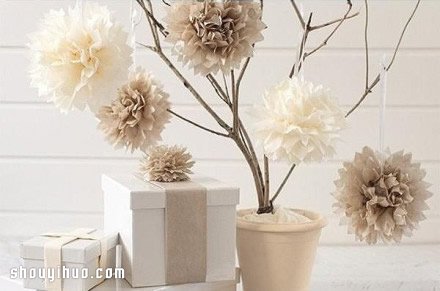 素雅大花紙花DIY手工制作圖解教程 - www.fasang.cn