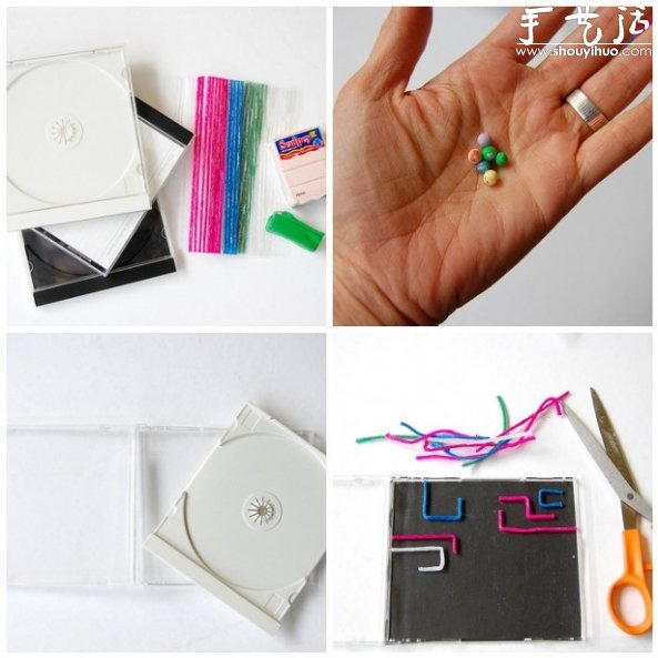 CD盒手工制作成小迷宮玩具的教程 - www.fasang.cn
